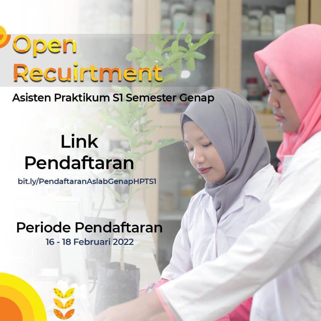 OPEN RECRUITMENT ASISTEN PRAKTIKUM S1 SEMESTER GENAP – Dep. Hama ...